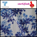 flower and leaf throughout printing linen cotton poplin weave light weight fabric for dress